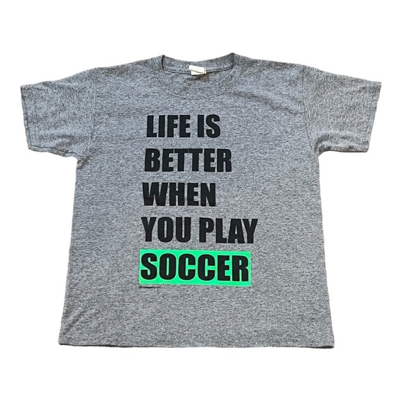 Soccer shirts t-shirt and hoodie size medium blue gray - Picture 3 of 5